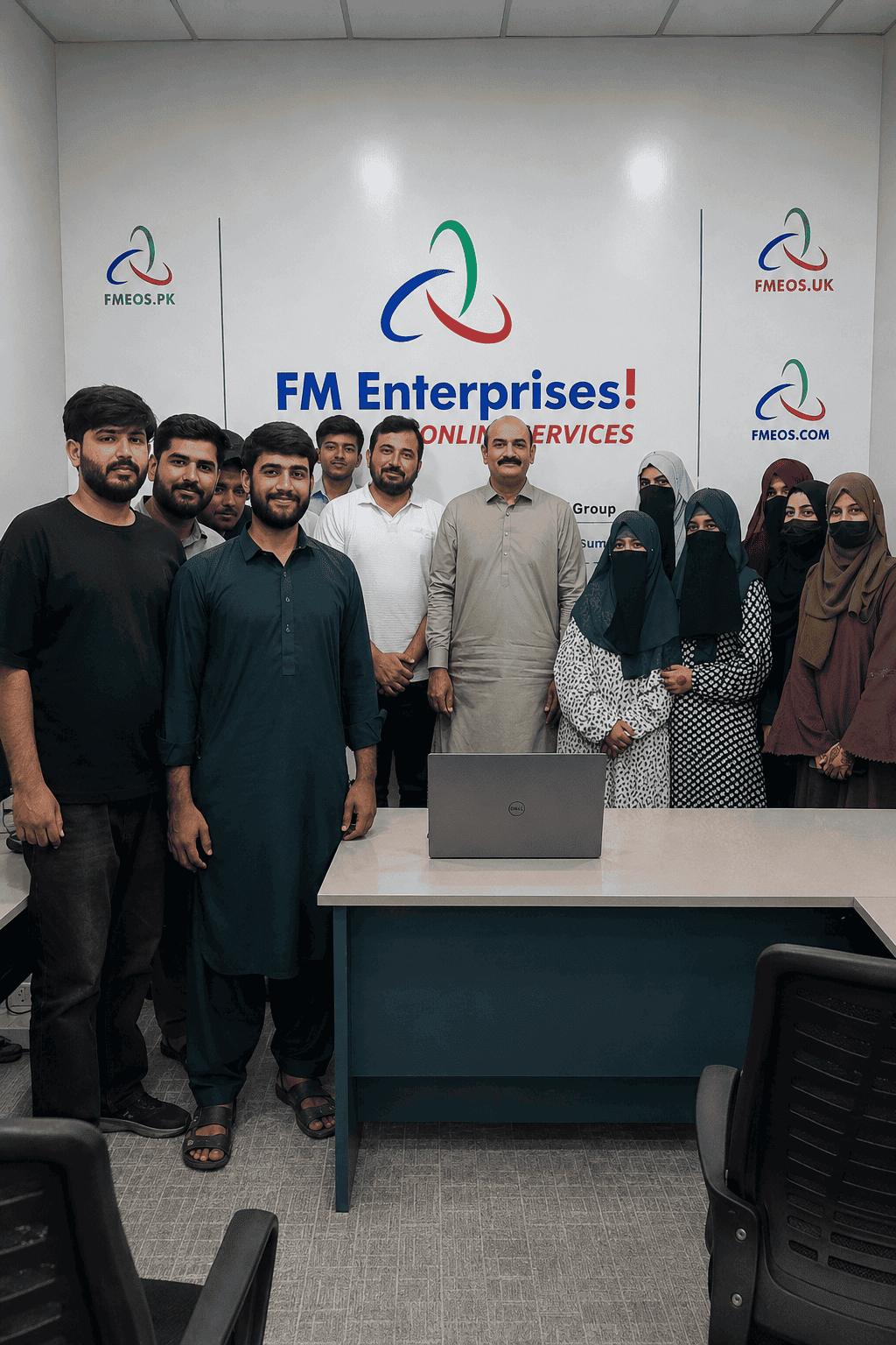 A trainer walking a group through a live project at FMETP